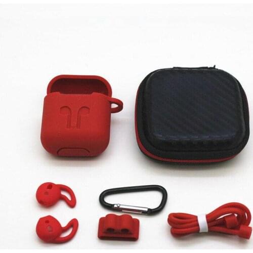 7Pcs/Set Accessory Kits Silicone Case Cover Earphones Pouch Anti Lost Strap Holder Eartips Buckle for Apple AirPods Case