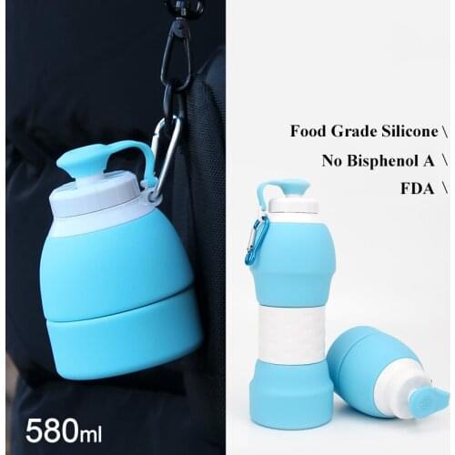 Folding Silicone Teacup Portable Silicone Telescopic Drinkware Collapsible cup Multi-function folding cup Travel Camping Outdoor