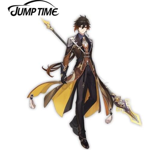 Jump Time 13 x 6.5cm Genshin Impact Zhongli Vinyl Car Stickers Waterproof Personality JDM Assessoires Scratch-proof Window Decal