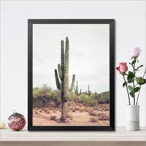 Tall Cactus Poster Desert Art Cacti Print , Cactus Canvas Paintings Nature Art Wall Pictures Boho Decor Home Decoration