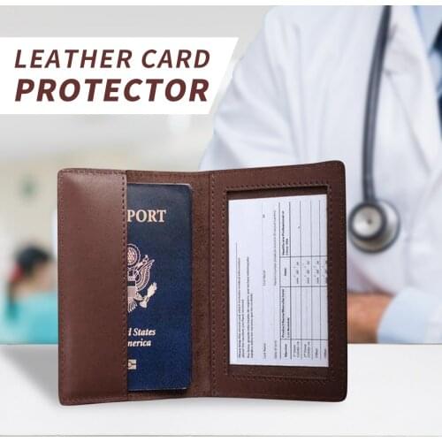 Vaccination Certificate Protective Cover Multifunctional Home Office Storage Household Leather Protective Case Fastshipping L*5