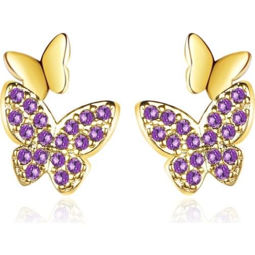 Earrings New Butterfly Studs Women Korean Delicate Small Earrings Temperament Simple Studs Earrings Butterfly Jewelry