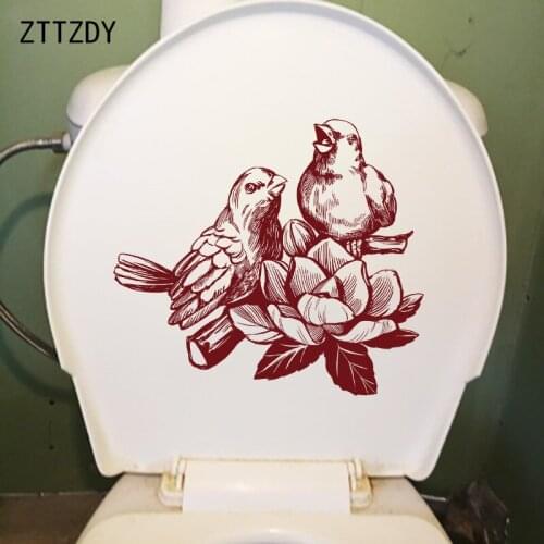 ZTTZDY 24.2×21.4CM Hand Drawn Artistic Bird Personality Wall Stickers Home Room Bathroom Toilet Decor T2-1360