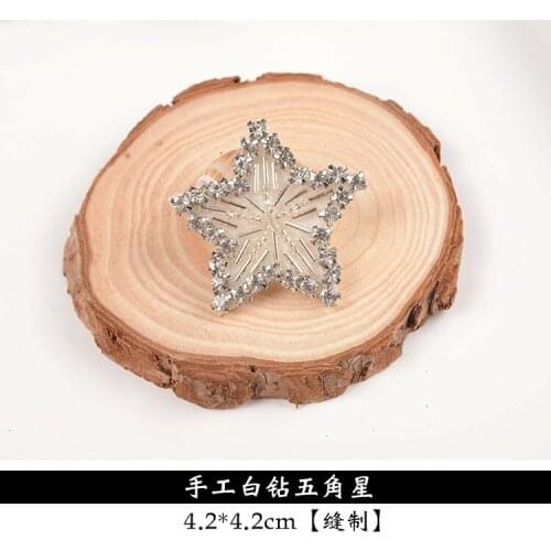 Star Rhinestones beaded brooch patches applique vintage embroidered fabric sew on patch fashion clothing decoration patch