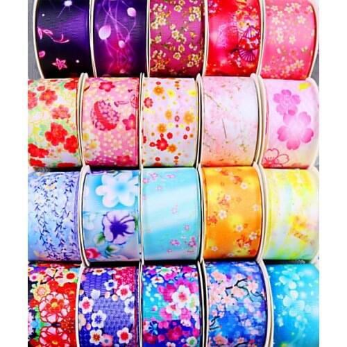 1-1/2 38MM Flower Ribbon 9M DIY Handmade Material Tiara Bow Home Accessories grosgrain