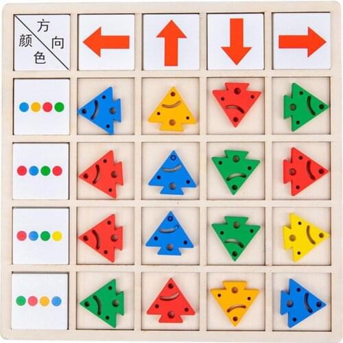 1 Set Arrow Blocks Direction Cognition Colorful Sturdy Wooden Color Arrow Building Blocks for Education