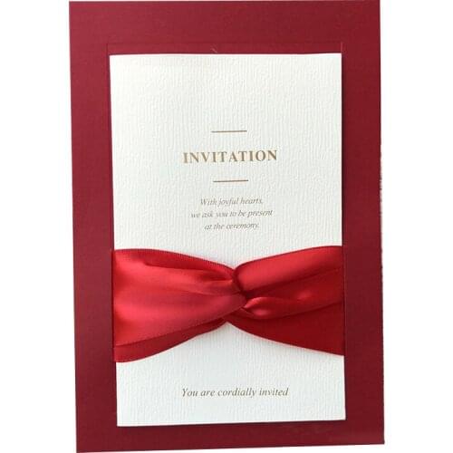 1 Piece Red Wedding Invitations Card Elegant Bride and Groom Signed Invitation Card Favor Envelopes Wedding Party Decoration