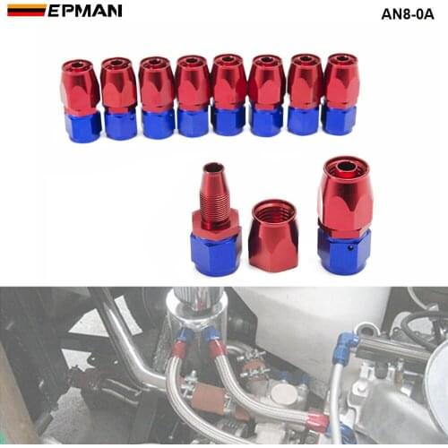 10PCS/LOT Universal AN8 Straight Oil/Fuel Line Hose End Aluminum Fitting/8-AN Oil Cooler Hose Fit AN8-0A AN8-0A