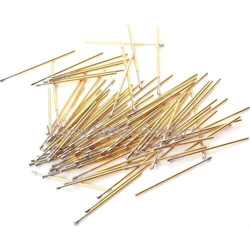 100 PCS 1.3mm Phosphorus Copper Spring Test Probe PL75-Q2 Tip Nickel Plating PCB Probe Needle Diameter 1.02mm Instrument