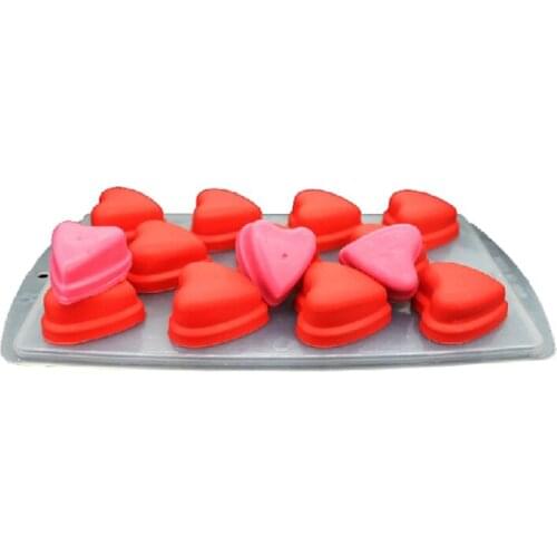 11 hearts ice mold Silicone Cake Baking Mold Handmade Soap Moulds Biscuit Chocolate Ice Cube Tray DIY Mold