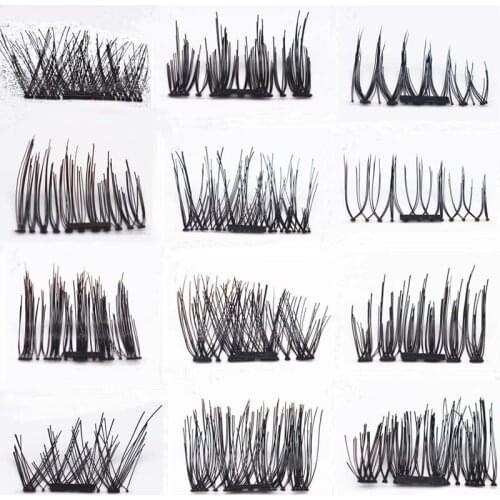 4Pcs/Pair 3D Magnetic Eyelashes Hand Made Eyelashes Magnet Lashes False Electric Eyelashes Extension Natural Soft Easy To Wear