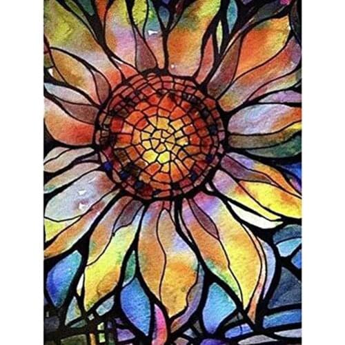 5D DIY Diamond Painting Abstract Sunflower puzzle Mosaic Cross Stitch Full Square/Round Drill Diamond Painting Sticker LG3041