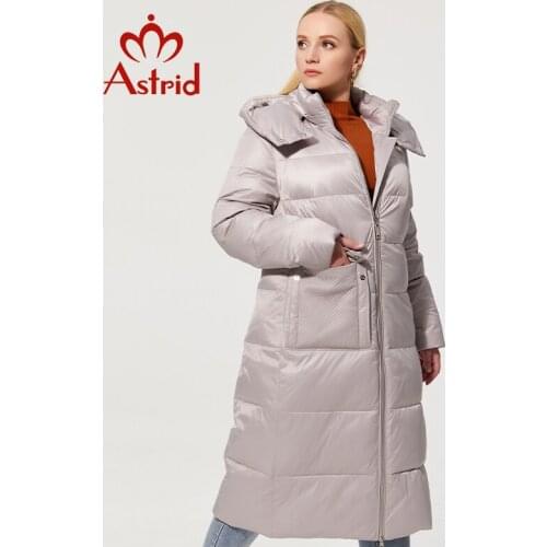 Astrid 2021 Winter new jacket women loose Long clothing outerwear High quality hooded Zipper fashion style female winter coat