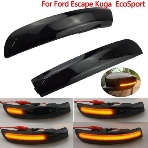 Superb For Ford Escape Kuga II EcoSport 2013 - 2019 Car Accessories Dynamic LED Side Rearview Mirror Turn Signal Light Indicator