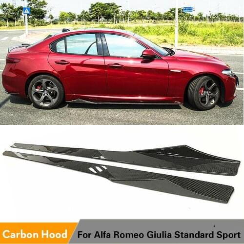 Carbon Fiber Car Side Skirts Bodykit Bumper Side Skirt Cover Fits For Alfa Romeo Giulia Standard and Sport 2017 2018 2019 2020