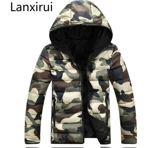 Brand Men 'S Clothing Winter Jacket With Hoodies Outwear Warm Coat Male Solid Winter Coat Men Casual Warm Down Jacket