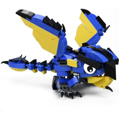 Original Design Blue Water Dragon Building Blocks Toys For Children Dragon Anime Action Figure Model Assembling Blocks Doll