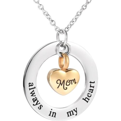 Foreverlove Memorial Jewelry No longer by my side,forever in my heart carved locket cremation Urn necklace for mom & dad