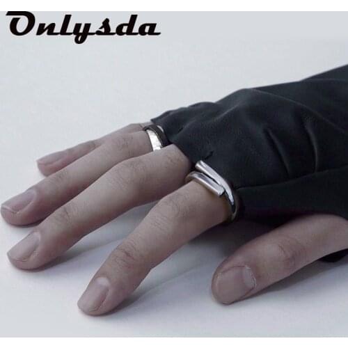 Geometric Handmade Jewelry Simple Style Steel Color Multilayer Line Rings For Women Gifts Large Chains Rings Wedding Gift