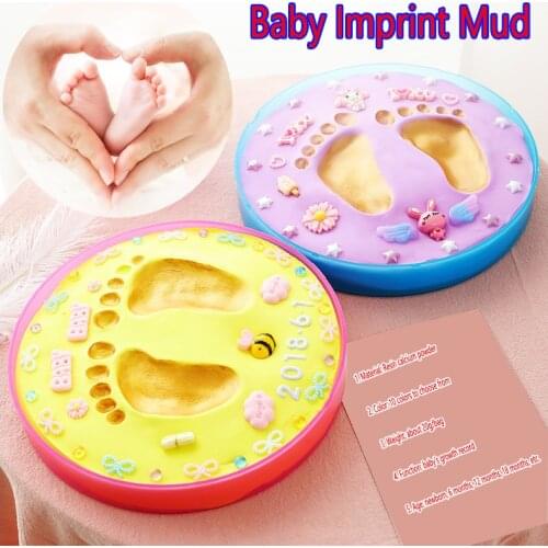 Baby Fingerprint Footprint Clay Imprint Kit Casting Baby Fingerprint Air-dried Soft Parent-child Fingerprint Memory 20g