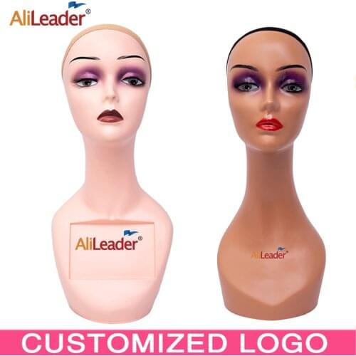 Alileader Mannequin Head For Wig Display Black Beige Brown Female Model Without Shoulder Realistic Wig Manikins Mannequin Head