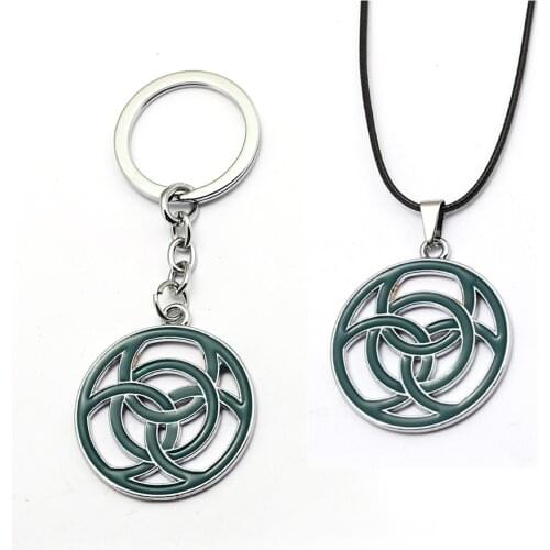 Horizon Zero Dawn Jewelry Keychain Statement Necklace Round Pendnats Keyring Men Choker Geometric