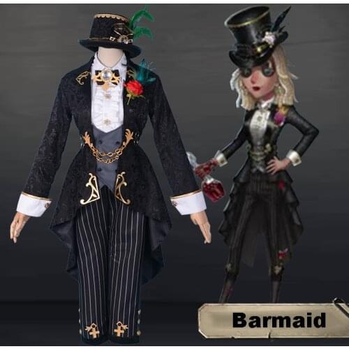 Game Identity V Cosplay Costumes Demi Bourbon Cosplay Costume Barmaid True Proof New Skin Uniforms Costume Suits Black dress