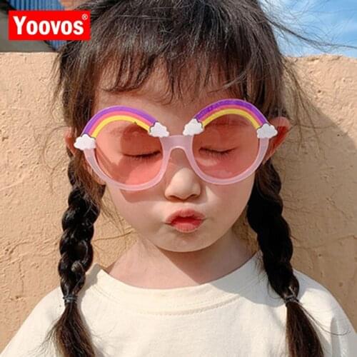Yoovos Round Child Sunlasses Candy Rainbow Sun Glasses For Boy/Girls Eyeglasses Fashion Baby Glasses Brand Designer Sunglasses