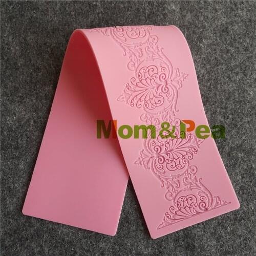 Mom&Pea GX192 Free Shipping Lace Mold Cake Decoration Fondant Cake 3D Mold Food Grade Silicone Mould