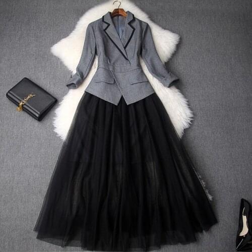 Lady Work Office Dress Runway new Superior quality autumn women elegant club dress xl Casual Patchwork long dresses winter