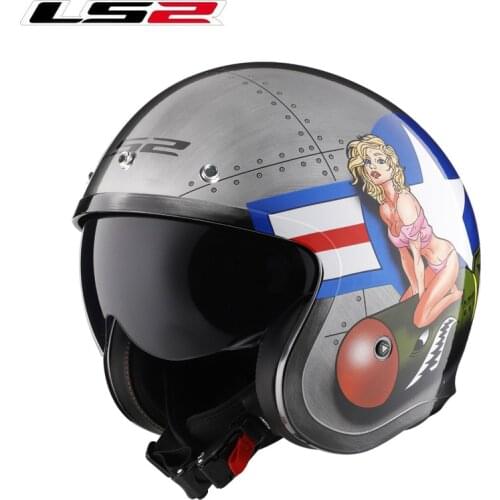 LS2 OF599 Retro Open Face Motorcycle Bluetooth Helmet With Flip Up Visor & Washable Inner Pad Vintage Retro Casco Moto ECE