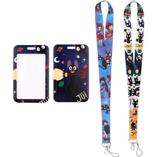 MD714 DMLSKY Cartoon Girls And Cat Hard Staff Identification Name Badge ID Card Access Exhibition Card With Lanyards