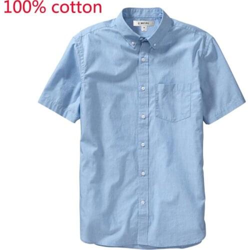 2019 New Arrival Fashion 100% Cotton Summer Short Sleeved White Men Thin Style Casual Shirts Plus Size SMLXL2XL 3XL 4XL 5XL 6XL