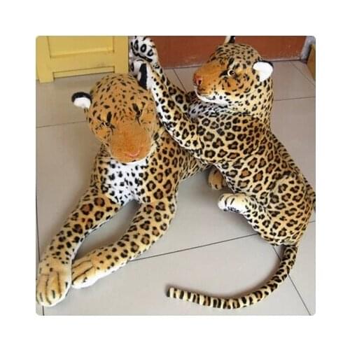 Stuffed animal 85 cm prone leopard plush toy simulation leopard doll high quality gift present w1206