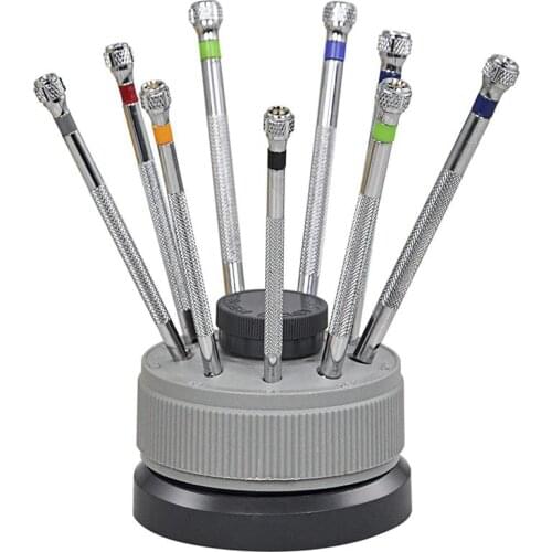 Set Of 9 Professional Watch Screwdrivers on Stand