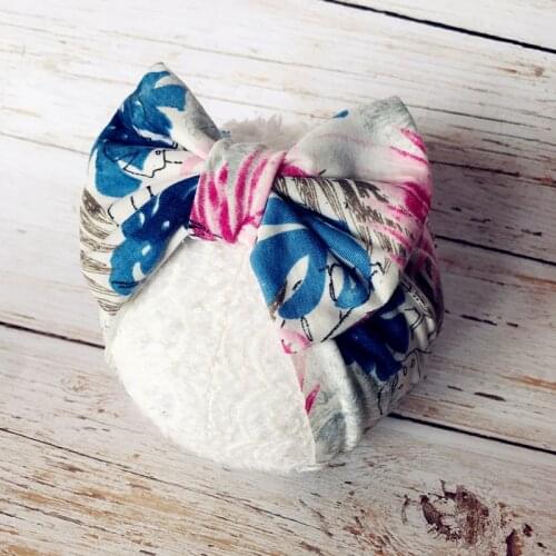 2020 New Baby Cotton Headbands Big Bowknot Printed Infant Girls Headwraps Newborn Turban Headbows