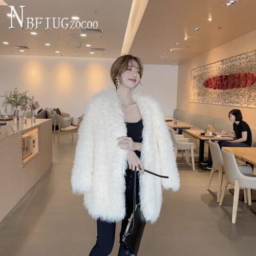 2020 Winter New Imitation Lambswool Women Coat Loose Fluff Female Jacket
