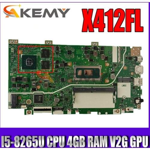 X412FL original motherboard For ASUS X412FJ X412FL X412F A412F F412F laptop motherboard mainboard W/I5-8265U CPU 4GB RAM V2G GPU