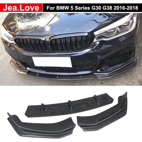 3 pcs / Set FD Style Real Carbon Fiber Front Bumper Lip Rim Spoiler Car Body Styling Part For BMW 5 Series G30 G38 2016-2018