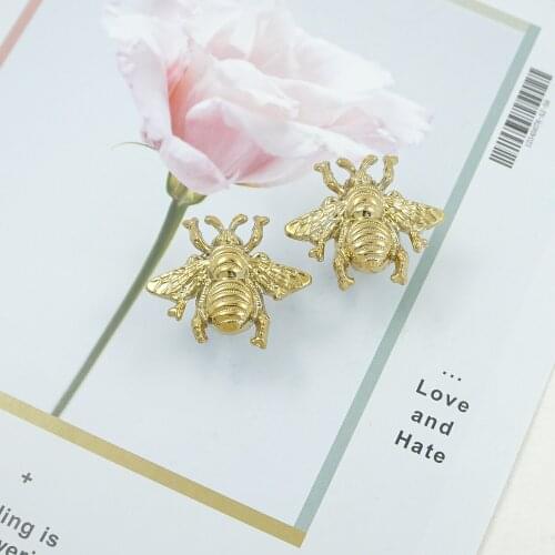 Solid Brass Furniture Pulls Handles Bee shape Door Knobs and Handles for Cabinet Kitchen Cupboard Drawer Pulls Knob Home Decor