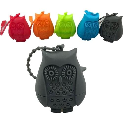 High Quality Cute Owl Tea Strainer Food Grade Silicone loose-leaf Tea Infuser Filter Diffuser Cup Steeper Tea Accessories