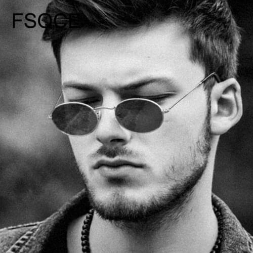 Men Retro Sunglasses Small Oval Women Vintage Brand Designer Sun Glasses Metal Frame Mirror Lens UV400 gafas de sol