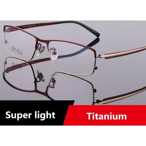 Titanium Optical Glasses Frame Men Ultralight Square Myopia Prescription Eyeglasses 2020 Male Metal Full Screwless Eyewear 6630