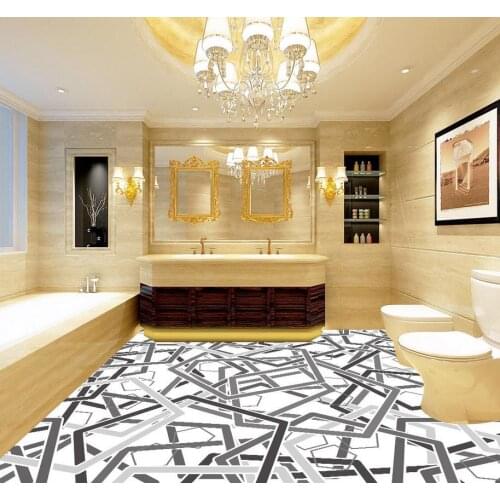 Waterproof floor mural painting Living room bathroom floor abstract pattern self-adhesive 3D floor
