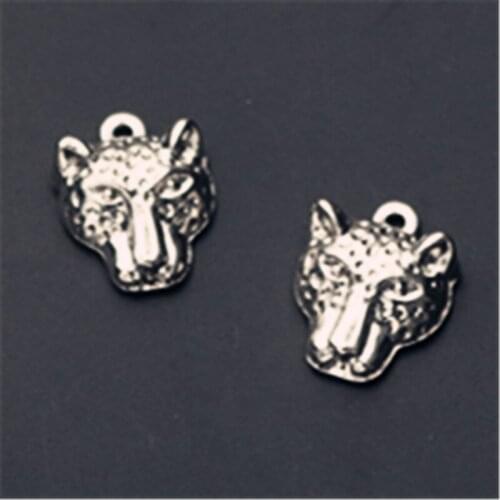 WKOUD 8pcs Silver Color Leopard Heads Alloy Pendants For Bracelet Earrings DIY Metal Jewelry Handmade Accessories A969