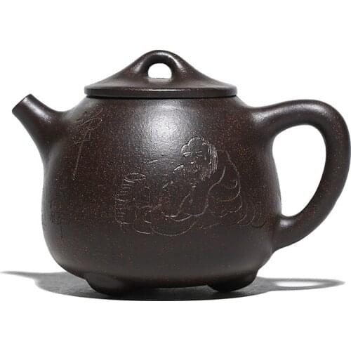 Yixing Teapot 200ml Golden Galaxy Raw Ore Zisha Black Mud shipiao Teapot handmade Chinese Kungfu Tea Set Home Office