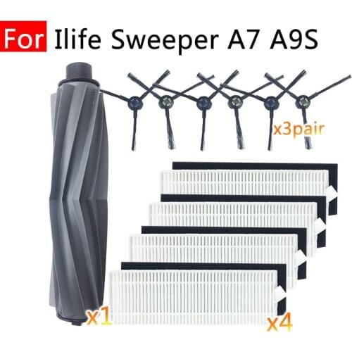 For Ilife A7 A9S Sweeping Robot Vacuum Cleaner Replacement HOME Household Accessories Main Side Brush Hepa Filter Spare parts