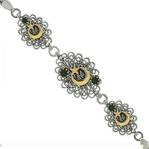 Silver Filigree the Moon the stars Womens Bracelet