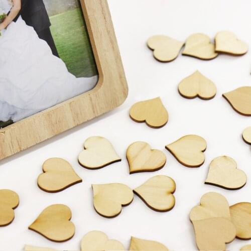 1 Pack Wood Heart Shape Chips Embellishments Handmade DIY Craft Cardmaking Graffiti Scrapbooking Wedding Party Decoration Supply