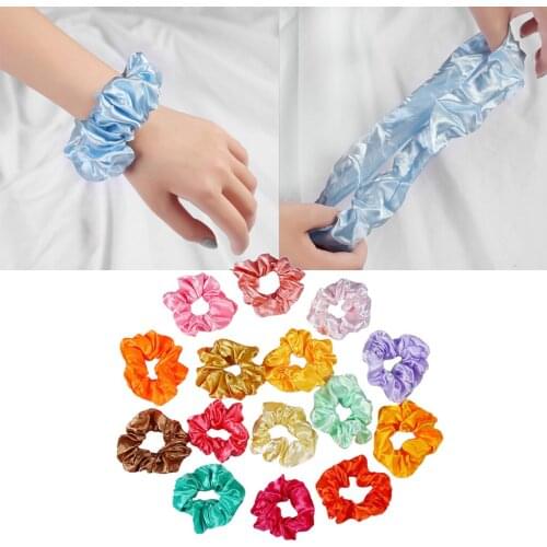 15 Pieces Women Satin Hair Scrunchies Hair Bands Hair Bobbles Scrunchy Ropes Colorful Ponytail Holder Hair Scrunchies Set